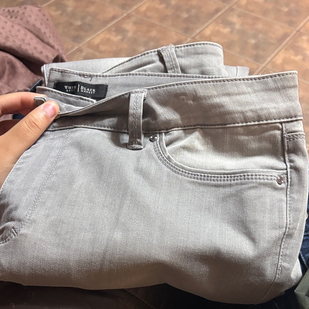White House Black Market Light Gray Jeans